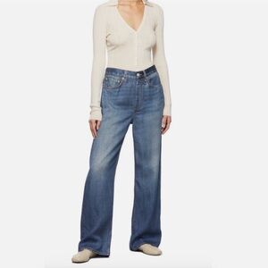 NWT ✨ Rag & Bone Liquid Miramar Featherweight Wide Leg Jean Pants in Redwood